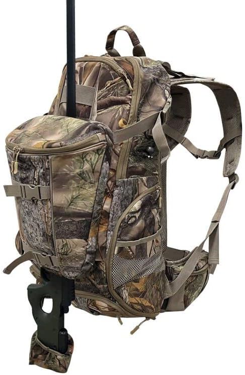 MDSTOP Hunting Backpack, Waterproof Camo Hunting Pack, Large Capacity Bow Rifle Pistol Hunting Bag for Hunting Camping Hiking (Camo（L）)