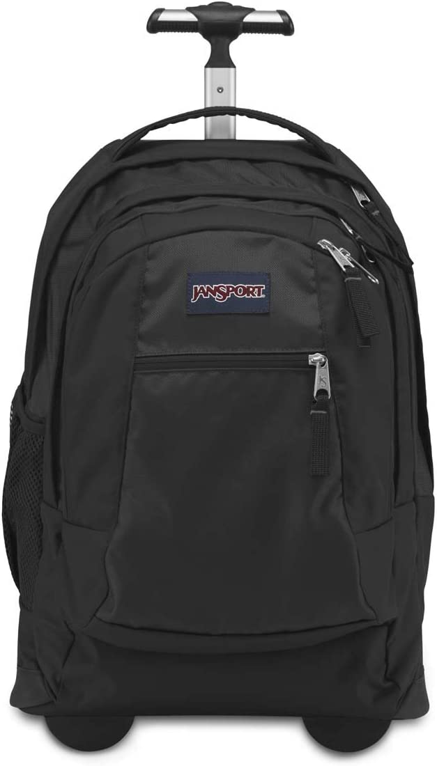 JanSport Driver 8 Rolling Backpack and Computer Bag for College Students, Teens, Black - Durable Laptop Backpack with Wheels, Tuckaway Straps, 15-inch...