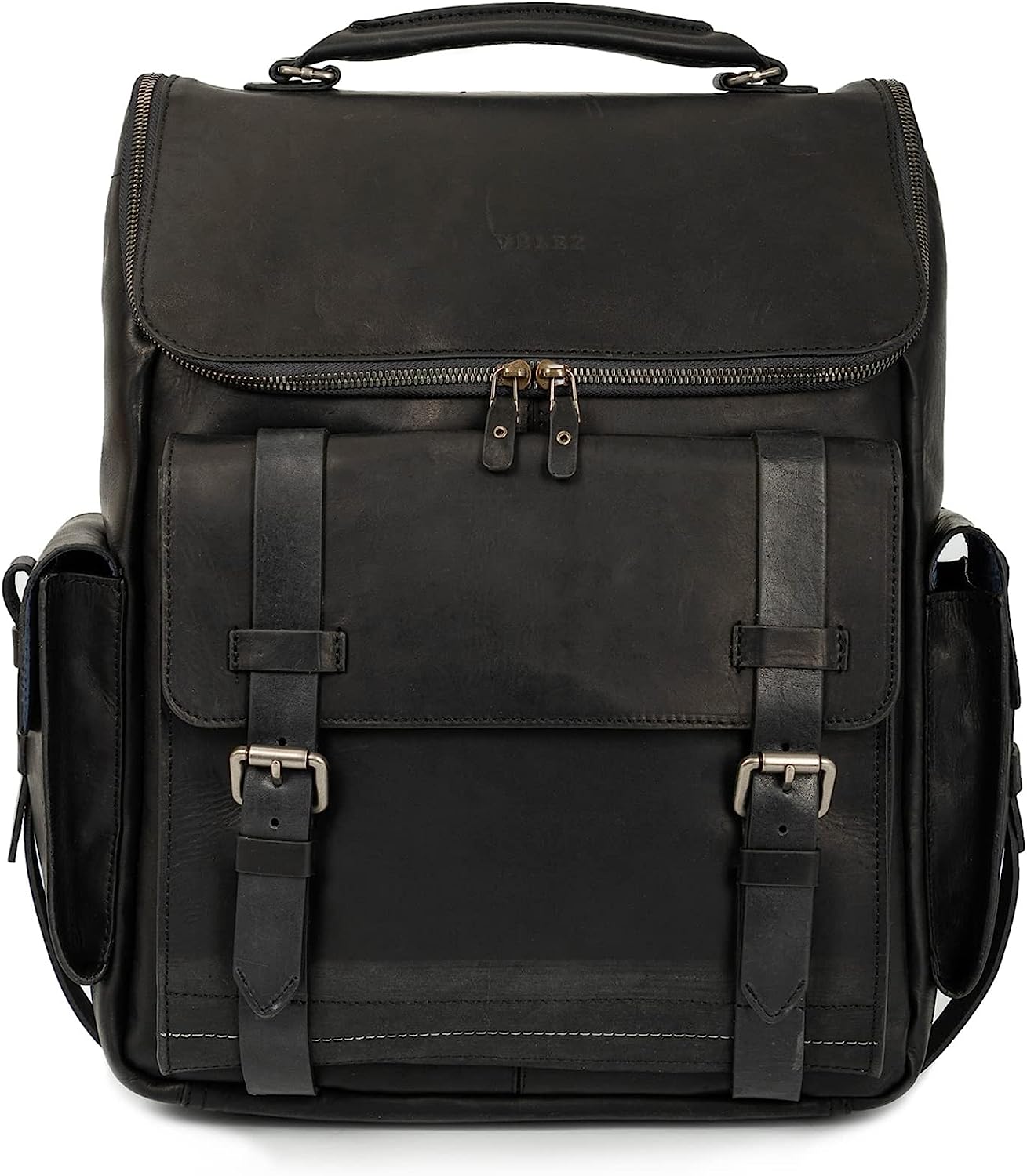 VELEZ Full Grain Leather Backpack for Men - 15 Inch Laptop Bag - Vintage Travel Rucksack - Casual Daypack for Women
